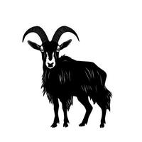 goat animal illustration design in black on a white background vector