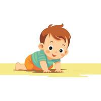 crawling little baby vector