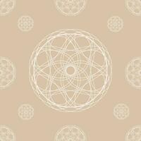 vector seamless pattern of abstract round shapes in elegant beige color