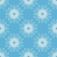 vector seamless vintage pattern of abstract white shapes on sky blue