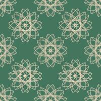 vector seamless pattern of abstract shapes on green