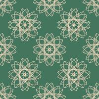 vector seamless pattern of abstract shapes on green