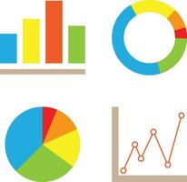 a set of colorful graphs and charts vector