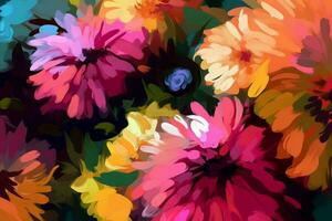 Flowers background. Generate Ai photo