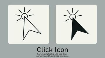 Computer cursor click, arrow pointing click link button vector isolated on white background.