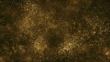 abstrato fundo animação com cintilante brilhante ouro partículas e raso profundidade do campo. isto luxo espumante dourado movimento fundo animação é cheio hd e uma desatado laço. video