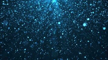 Abstract background animation with glittering shiny blue particles and shimmering light rays. This luxury sparkling motion background animation is full HD and a seamless loop. video