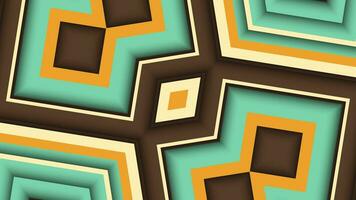 Colorful retro kaleidoscopic geometric abstract background suggestive of a vintage masonic pattern. This ornate background animation is 4K and a seamless loop. video