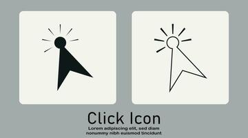 Computer cursor click, arrow pointing click link button vector isolated on a white background.