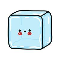 hielo cubo personaje. vector mano dibujado dibujos animados kawaii personaje ilustración icono. aislado en blanco antecedentes. hielo cubo personaje concepto