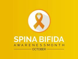 Spina Bifida awareness month is observed every year in October. It is a type of  neuraltube defect NTD. Banner, poster, card, background design. vector