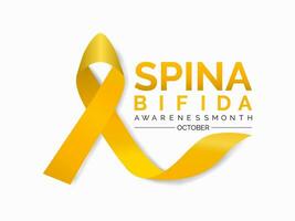 Spina Bifida awareness month is observed every year in October. It is a type of  neuraltube defect NTD. Banner, poster, card, background design. vector