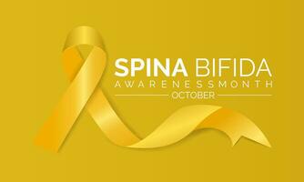 Spina Bifida awareness month is observed every year in October. It is a type of  neuraltube defect NTD. Banner, poster, card, background design. vector