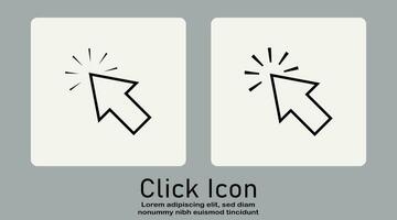 Computer cursor click, arrow pointing click link button vector isolated on a white background.