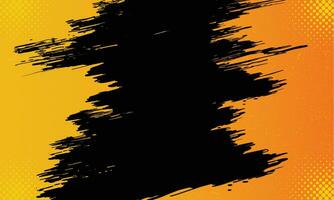 orange and yellow gradient background with   black brush with copy space vector