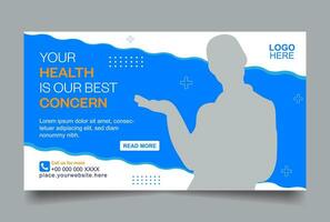 Medical and healthcare social media post and web banner vector