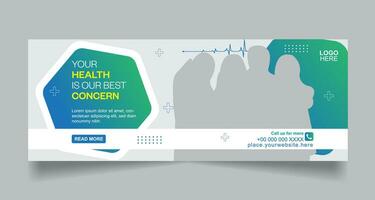 Medical and healthcare social media cover banner vector