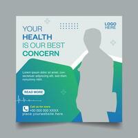 Medical and healthcare social media post vector