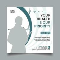Medical and healthcare social media post vector