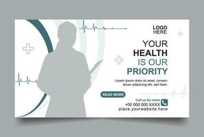 Medical and healthcare social media post and web banner vector