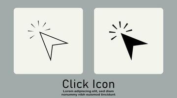 Computer cursor click, arrow pointing click link button vector isolated on a white background.