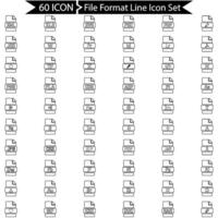File Format Line Icon Set vector
