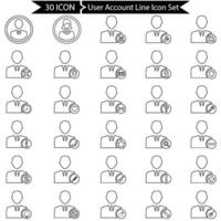 User Account Outline Icon Set vector