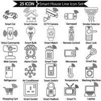 Smart House Outline Icon Set vector