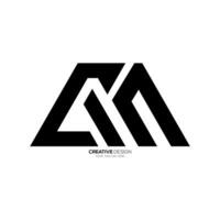 Letter Cm modern flat unique shape abstract monogram typography logo. C logo. M logo vector