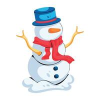 Trendy Snowman Statue vector