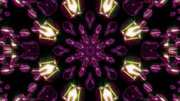 Abstract neon Kaleida background animation, music background, parties and discos show Seamless loop. 4K Seamless loop kaleidoscopic background video