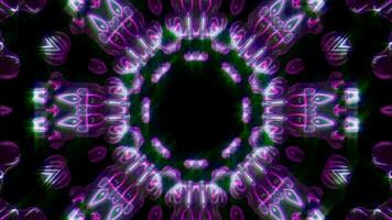 Abstract neon Kaleida background animation, music background, parties and discos show Seamless loop. 4K Seamless loop kaleidoscopic background video