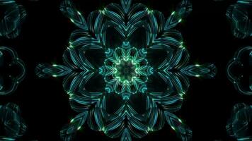 Abstract neon Kaleida background animation, music background, parties and discos show Seamless loop. 4K Seamless loop kaleidoscopic background video