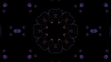 Abstract neon Kaleida background animation, music background, parties and discos show Seamless loop. 4K Seamless loop kaleidoscopic background video