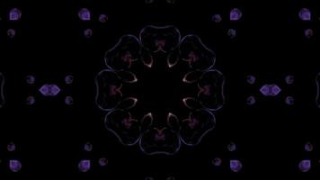 Abstract neon Kaleida background animation, music background, parties and discos show Seamless loop. 4K Seamless loop kaleidoscopic background video