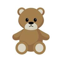 linda oso ilustración, adorable, osito de peluche oso, para niños, relleno juguete, plano dibujos animados estilo, vector ilustración