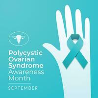polycystic ovarian syndrome awareness month design template good for celebration usage. flat ribbon design. vector ribbon illustration. vector eps 10.