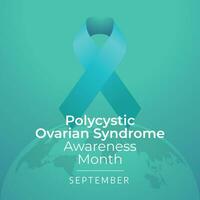 polycystic ovarian syndrome awareness month design template good for celebration usage. flat ribbon design. vector ribbon illustration. vector eps 10.