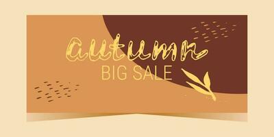 Layout of the autumn discount coupon template. vector