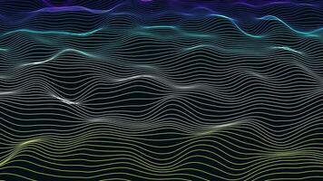 abstract gradient ribbon line wave animated 4K. multicolor particle line wavy background video