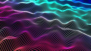 abstract gradient ribbon line wave animated 4K. multicolor particle line wavy background video