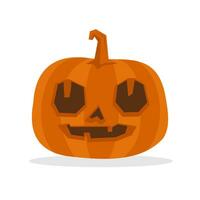 Halloween carved pumpkin vector illustration. Jack O Lantern fun character.