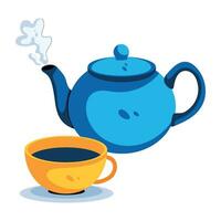 Trendy Tea Kettle vector