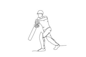 A man playing cricket vector