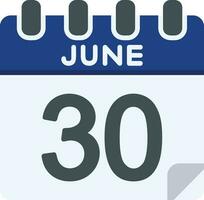 30 June Line Icon vector