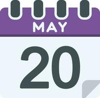 20 May Line Icon vector