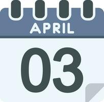 3 April Line icon vector