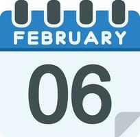 6 February Line Icon vector