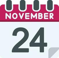 24 noviembre plano icono vector