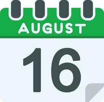 16 August Flat Icon vector
